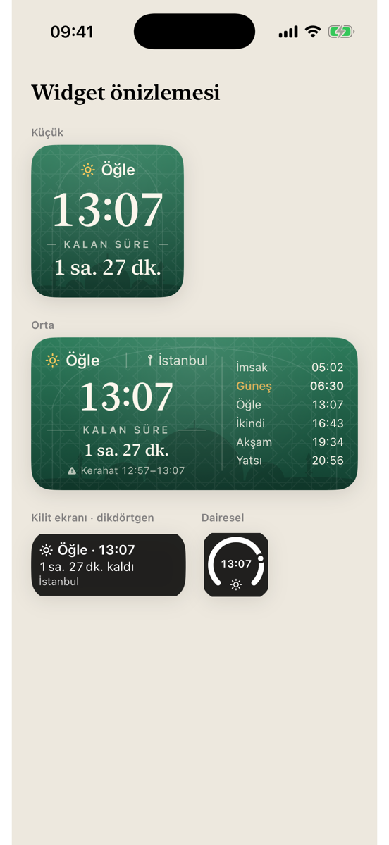 Ana ekran widget’ları
